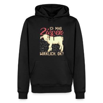 Tierliebhaber Bauernhof Tier Bauer Geschenk Ziege - Männer Premium Bio Hoodie - Schwarz - Vorne - Nico (187cm)