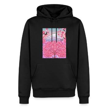 Nature japonaise Sakura Cadeau Fleurs de cerisier de montagne - Sweat à capuche Premium bio Homme - noir - Devant - Nico (187cm)