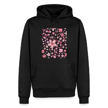 Japanische Kultur Kirschblüten Geschenkidee Sakura - Männer Premium Bio Hoodie - Schwarz - Vorne - Nico (187cm)