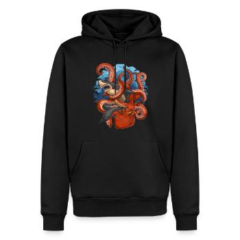Kraken Meeresbewohner Hai Tier Geschenk Oktopus - Männer Premium Bio Hoodie - Schwarz - Vorne - Nico (187cm)