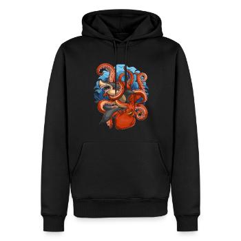 Meerestier Oktopus Ozean Tier Hai Geschenk Kraken - Männer Premium Bio Hoodie - Schwarz - Vorne - Nico (187cm)
