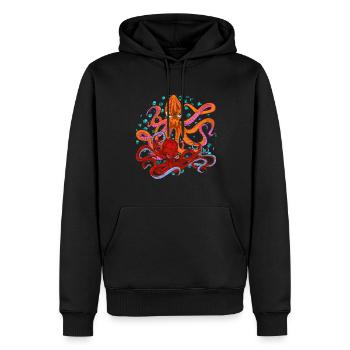 Créatures marines Océan Animal Poulpe Cadeau Poulpe - Sweat à capuche Premium bio Homme - noir - Devant - Nico (187cm)