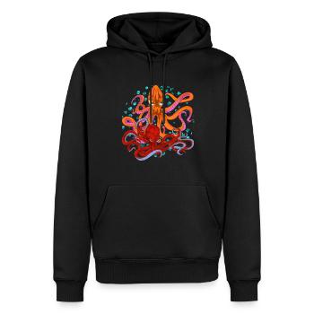 Oktopus Ozean Tierliebhaber Geschenk Kraken - Männer Premium Bio Hoodie - Schwarz - Vorne - Nico (187cm)
