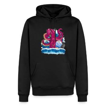 Kraken Sea Animal Cadeau Mignon Poulpe - Sweat à capuche Premium bio Homme - noir - Devant - Nico (187cm)