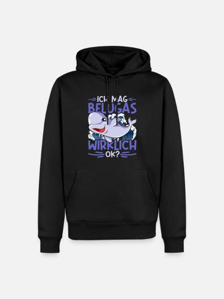 Beluga Wal - Männer Premium Bio Hoodie - Schwarz
