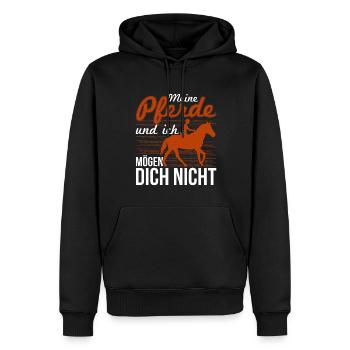 Pferdeliebhaberin Pferdesport Geschenk Pferd - Männer Premium Bio Hoodie - Schwarz - Vorne - Nico (187cm)