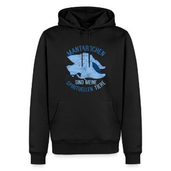 Mantarochen sind meine spirituellen Tiere Manta - Männer Premium Bio Hoodie - Schwarz - Vorne - Nico (187cm)