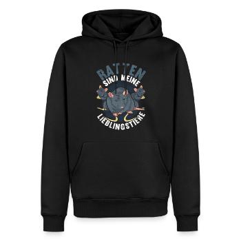 Ratten sind meine Lieblingstiere Lustiges Ratte - Männer Premium Bio Hoodie - Schwarz - Vorne - Nico (187cm)