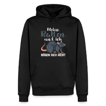 Meine Ratten und ich mögen dich nicht Tier Ratte - Männer Premium Bio Hoodie - Schwarz - Vorne - Nico (187cm)