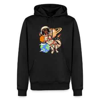 Univers Chiens Cadeau Espace Astronaute Dachshund - Sweat à capuche Premium bio Homme - noir - Devant - Nico (187cm)
