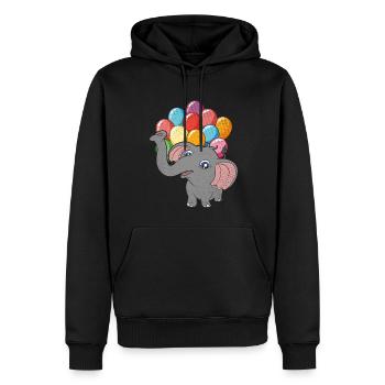 Africa Safari Animal Gift Mignon Ballon Éléphant - Sweat à capuche Premium bio Homme - noir - Devant - Nico (187cm)