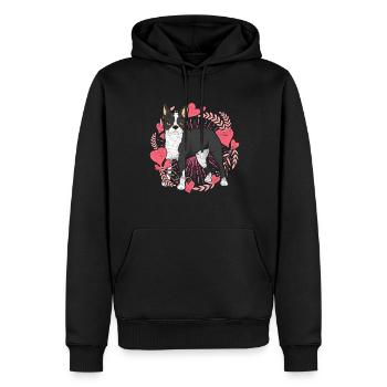 Les chiens adorent Bostie Gift Boston Terrier - Sweat à capuche Premium bio Homme - noir - Devant - Nico (187cm)