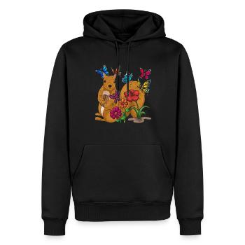 Cadeau animal forestier Écureuil papillon - Sweat à capuche Premium bio Homme - noir - Devant - Nico (187cm)
