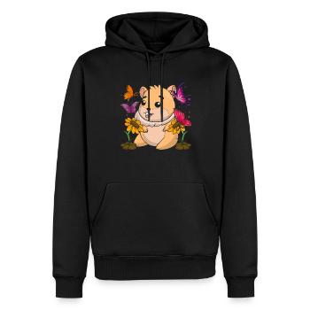 Blumen Haustier Geschenk Schmetterling Hamster - Männer Premium Bio Hoodie - Schwarz - Vorne - Nico (187cm)