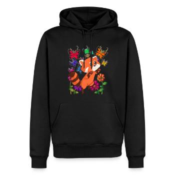 China Tier Geschenk Schmetterling Roter Panda - Männer Premium Bio Hoodie - Schwarz - Vorne - Nico (187cm)