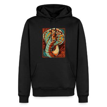 Reptilien Schlange Geschenk Farbenfrohes Kobra - Männer Premium Bio Hoodie - Schwarz - Vorne - Nico (187cm)