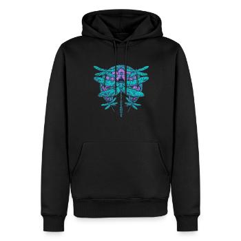 Animal Lover Cadeau Pretty Mandala Dragonfly - Sweat à capuche Premium bio Homme - noir - Devant - Nico (187cm)