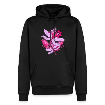 Fleurs colorées Insecte Animal Cadeau Libellule - Sweat à capuche Premium bio Homme - noir - Devant - Nico (187cm)