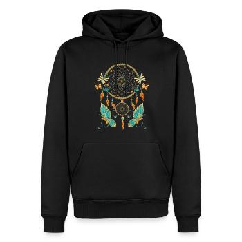 Butterfly Feathers Hippie Gift Dream Catcher - Men’s Premium Organic Hoodie - black - Front - Nico (187cm)