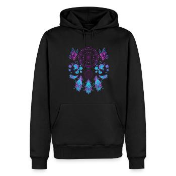 Butterfly Feather Bijoux Hippie Dream Catcher - Sweat à capuche Premium bio Homme - noir - Devant - Nico (187cm)