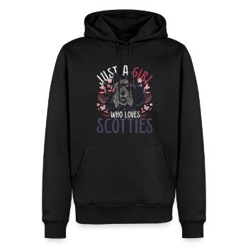 Juste une fille qui aime Scotties Dogs Terrier - Sweat à capuche Premium bio Homme - noir - Devant - Nico (187cm)