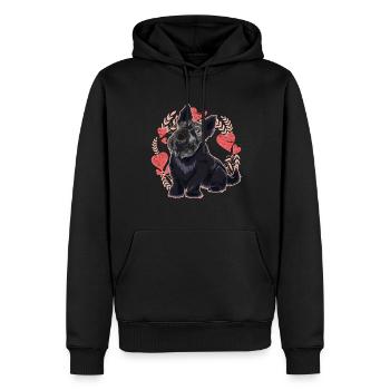Scottie Herz Hunde Geschenk Scottish Terrier - Männer Premium Bio Hoodie - Schwarz - Vorne - Nico (187cm)