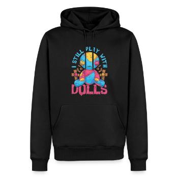 Je joue toujours avec des poupées Wicca Sorcière Voodoo - Sweat à capuche Premium bio Homme - noir - Devant - Nico (187cm)