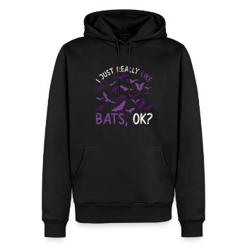 J’aime juste les chauves-souris Ok chauve-souris animale - Sweat à capuche Premium bio Homme - noir - Devant - Nico (187cm)