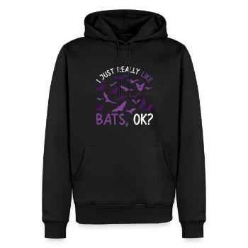 Lustiges Halloween Geschenk Gruseliges Fledermaus - Männer Premium Bio Hoodie - Schwarz - Vorne - Nico (187cm)