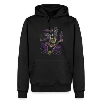 Animal Lover Night Animal Gift Bat - Sweat à capuche Premium bio Homme - noir - Devant - Nico (187cm)