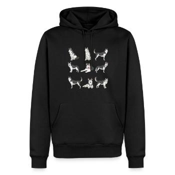 Sibirischer Schlittenhund Geschenk Hunde Husky - Männer Premium Bio Hoodie - Schwarz - Vorne - Nico (187cm)