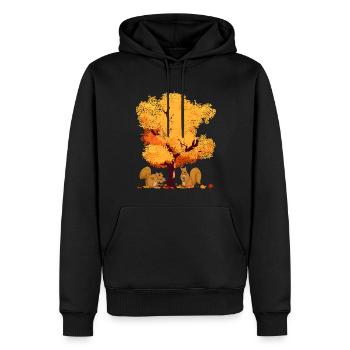 Farbenfrohes Laub Wald Baum Geschenk Herbst - Männer Premium Bio Hoodie - Schwarz - Vorne - Nico (187cm)