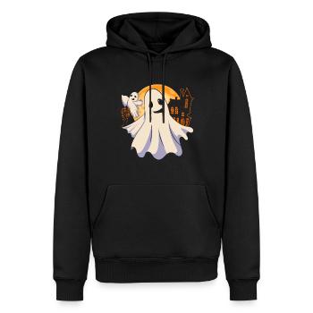 Mignon fantôme Halloween costume cadeau fantôme - Sweat à capuche Premium bio Homme - noir - Devant - Nico (187cm)