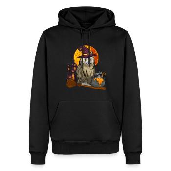 Hexen Wald Tier Geschenk Gruseliges Halloween Eule - Männer Premium Bio Hoodie - Schwarz - Vorne - Nico (187cm)