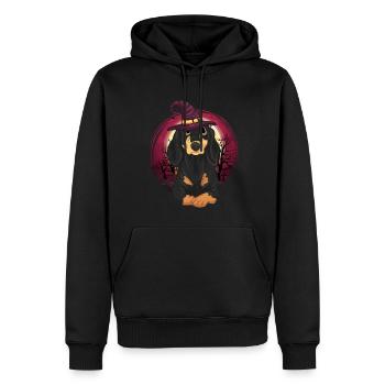 Pet Sorcières Chapeau Chiens Cadeau Halloween Teckel - Sweat à capuche Premium bio Homme - noir - Devant - Nico (187cm)