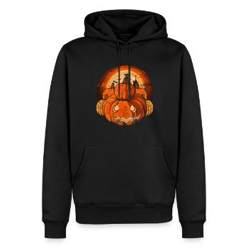 Full Moon Bat Halloween Cadeau Citrouille - Sweat à capuche Premium bio Homme - noir - Devant - Nico (187cm)