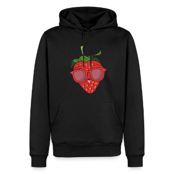Sonnenbrille Frucht Geschenk Lustiges Erdbeere - Männer Premium Bio Hoodie - Schwarz - Vorne - Nico (187cm)