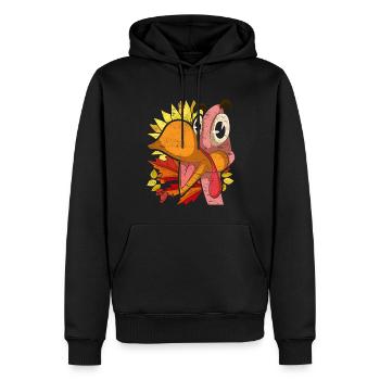 Autumn Foliage Sunflower Bird Gift Turkey - Men’s Premium Organic Hoodie - black - Front - Nico (187cm)