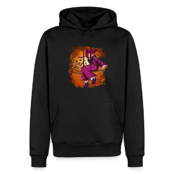 Gruseliges Halloween Geschenk Fledermaus Hexe - Männer Premium Bio Hoodie - Schwarz - Vorne - Nico (187cm)
