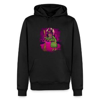 Witches Broom Full Moon Halloween Gift Witch - Men’s Premium Organic Hoodie - black - Front - Nico (187cm)