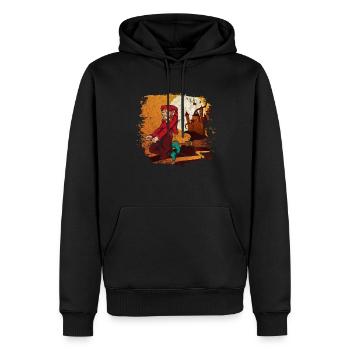 Vollmond Hexen Besen Gruseliges Halloween Hexe - Männer Premium Bio Hoodie - Schwarz - Vorne - Nico (187cm)