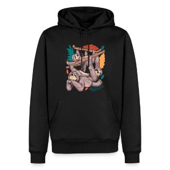 Faultier Liebhaber Zoo Tier Geschenk Faultier - Männer Premium Bio Hoodie - Schwarz - Vorne - Nico (187cm)