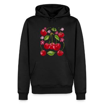 Cherry Blossoms Summer Fruit Gift Sakura Cherry - Sweat à capuche Premium bio Homme - noir - Devant - Nico (187cm)