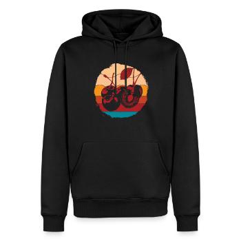 Retro Fruits d’été Cherry Lover Cadeau Cerise - Sweat à capuche Premium bio Homme - noir - Devant - Nico (187cm)
