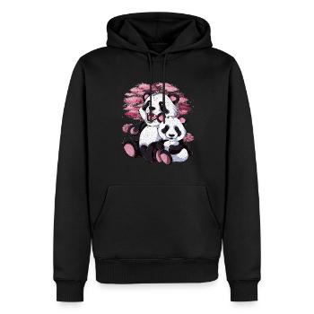 Cerisier Fleur Panda Ours Cadeau Sakura Panda - Sweat à capuche Premium bio Homme - noir - Devant - Nico (187cm)