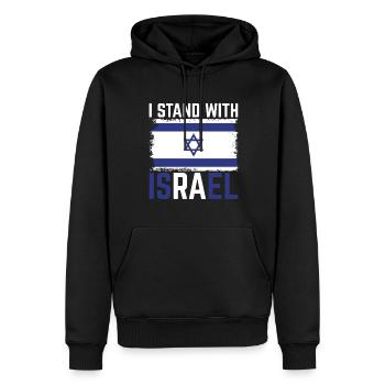 Israelische Flagge Israeli Davidstern Israel - Männer Premium Bio Hoodie - Schwarz - Vorne - Nico (187cm)