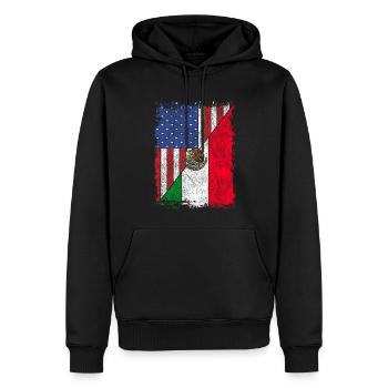 Mexikanische Flagge USA Geschenk Amerikaner Mexiko - Männer Premium Bio Hoodie - Schwarz - Vorne - Nico (187cm)