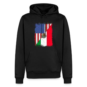 Mexikaner USA Flagge Amerikaner Geschenk Mexiko - Männer Premium Bio Hoodie - Schwarz - Vorne - Nico (187cm)