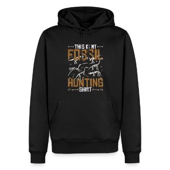 Das ist mein Fossilien Jagd Shirt Paläontologie - Männer Premium Bio Hoodie - Schwarz - Vorne - Nico (187cm)
