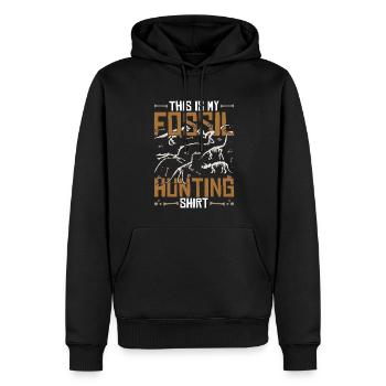 Paléontologue Fossiles Chasse Cadeau Paléontologie - Sweat à capuche Premium bio Homme - noir - Devant - Nico (187cm)